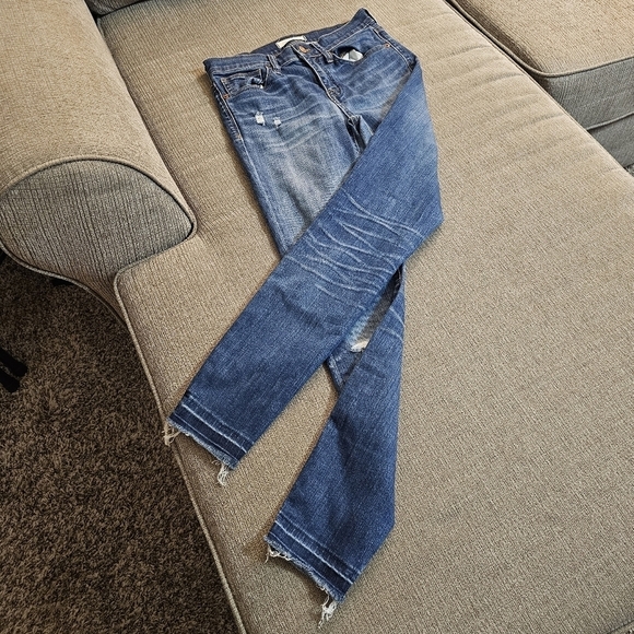 Madewell 9-inch High Rise Skinny Skinny Casual Distressed Denim Jeans 26 - Picture 3 of 8